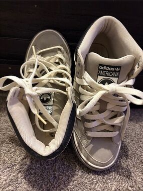 Adidas Americana Kids' White and Black High-Top Sneakers